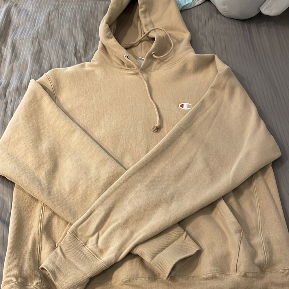 Reverse weave champion beige hoodie